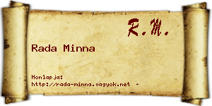 Rada Minna névjegykártya